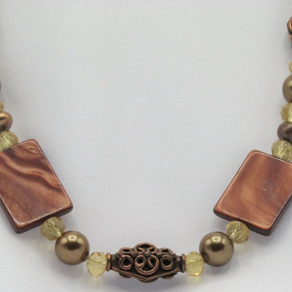 Copper and Gold Colour Beaded Jewelry Set - Picture 3 of 5